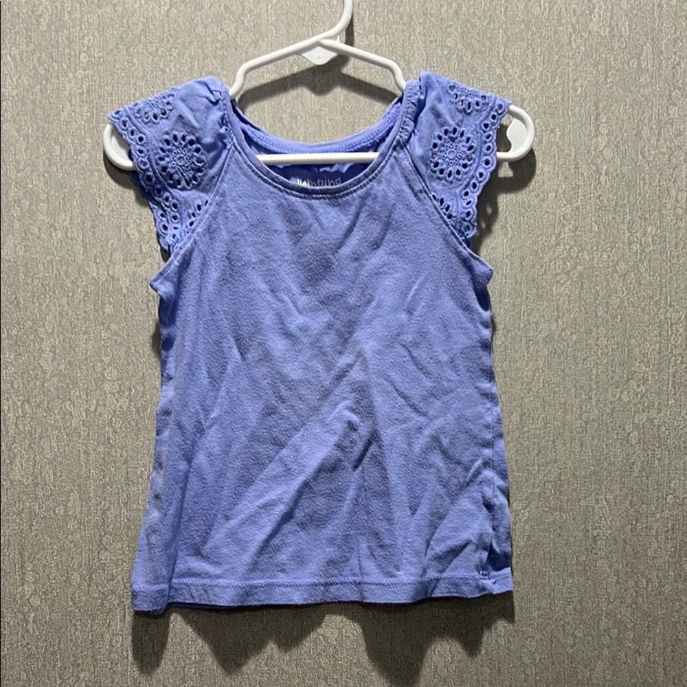 Cat & Jack Blue Tank Top with Fluttery Sleeves